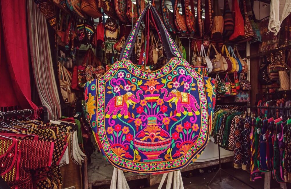 Shop for handicrafts, jewelry, and textiles at Johari Bazaar & Bapu Bazaar