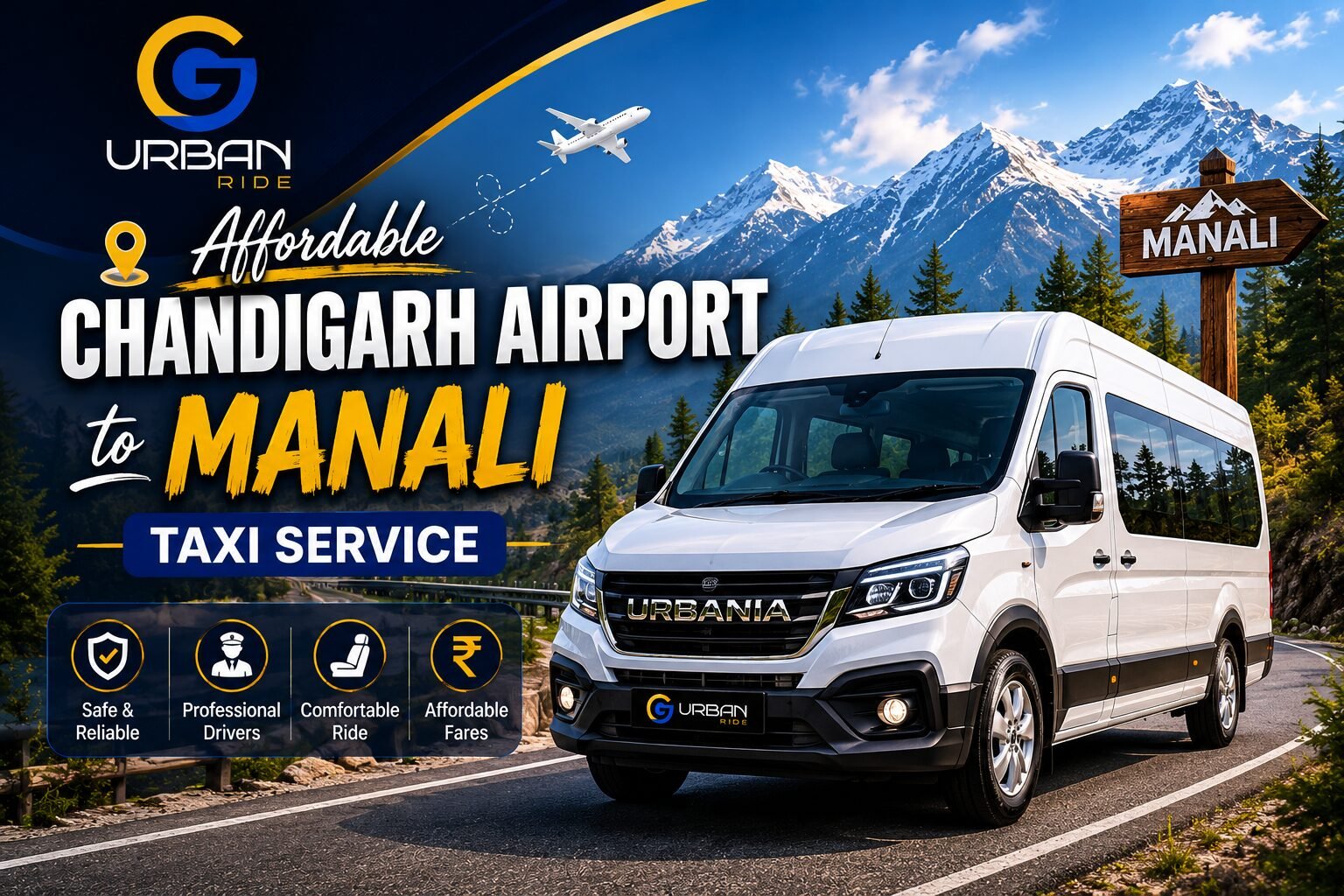 Affordable Chandigarh Airport to Manali Taxi Service